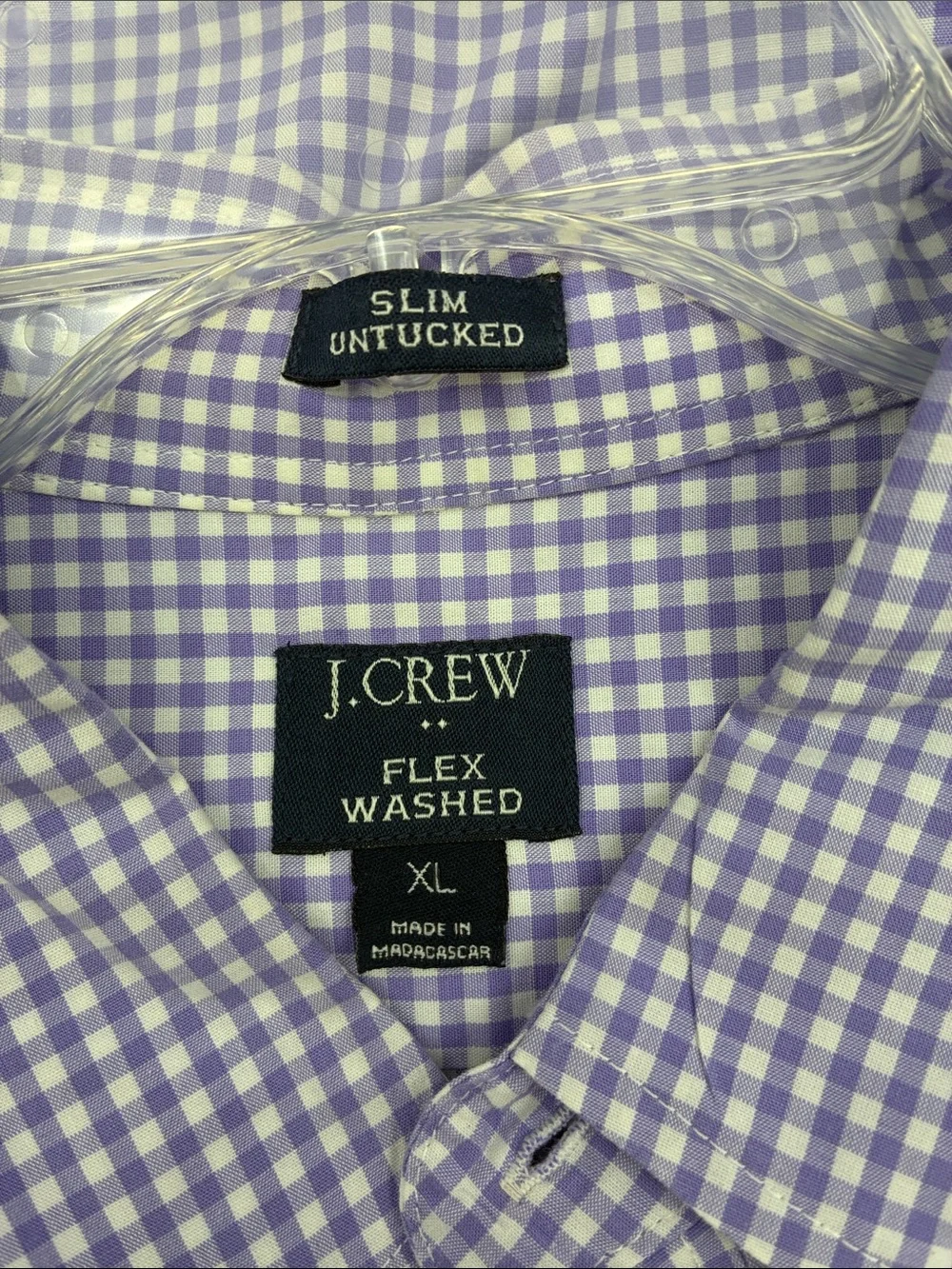 J. Crew Men’s Lavender Gingham Button-Down Shirt
